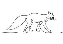 Draw a Fox with One Line: Simple Animal Art for Practice and Play