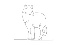 "Continuous Line Female Wolf Observing Prey: An Accessible Art Exercise for Wildlife Drawing"