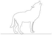 One Line Wolf Drawing: Simple Art to Learn the Shape of a Wild Animal