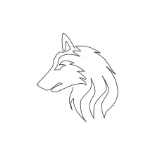 One Line Wolf Drawing: Practice Drawing Wild Animals with Simple Lines