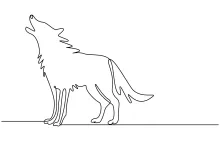 "One Line Wolf Sketch: Expressing Confidence and Energy with Minimalist Art"