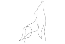 "Minimalist Wolf Illustration: Depicting a Powerful Predator with One Line Art"