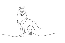 One Line Drawing of a Wild Wolf: Learn Basic Animal Shapes