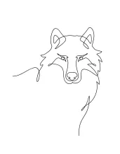 Easy One Line Wolf Head Drawing: Practice Strong Animal Faces with Simple Shapes