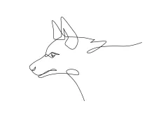 One Line Wolf Head Drawing: Practice Hunting Animals with Easy Face Shapes