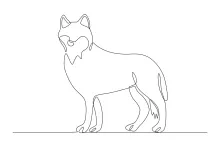 "Single Line Wolf Watching Prey: Learning Animal Behavior in Minimalist Drawing"