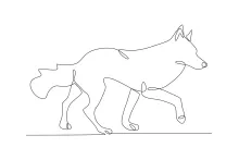 Draw a Wolf Running and Watching Prey: Learn Motion and Focus with One Line