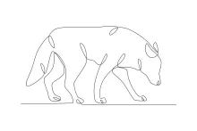"Continuous Line Wolf Scenting Prey: A Simple Drawing Practice for Animal Behavior"