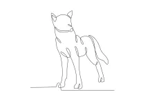One Line Wolf Watching Another Wolf: Practice Emotion and Connection in Simple Line Art
