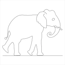 "One-Line Elephant Drawing: A Minimalist Approach to Gentle Giant Forms"