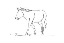 Easy One Line Art of a Donkey: Practice Drawing with Simple Lines