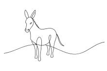 One Line Donkey Drawing: Simple and Fun Way to Draw Farm Animals
