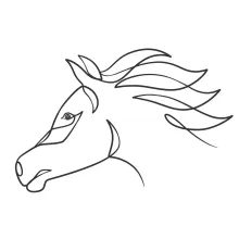 "One Line Horse Head Illustration: Depicting Beauty and Grace with Minimalist Techniques"