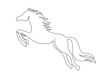 "Minimalist Horse Illustration: Capturing a Powerful and Majestic Animal in One Line Art"