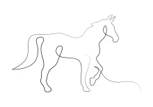 Horse in One Line Drawing: Easy Animal Art for Learning Shapes