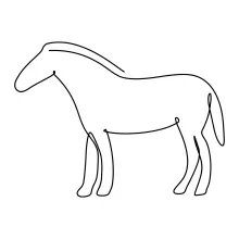 "One Line Funny Horse Sketch: Expressing Personality and Energy with Minimalist Techniques"