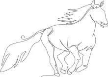 "One Line Horse Running Drawing: Expressing Speed and Motion with Minimalist Art"
