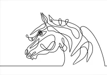 "Minimalist Horse Head Drawing: Expressing Elegance and Strength with One Line Art"