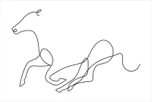 One Line Horse Drawing: Easy Art Project for Kids and Beginners