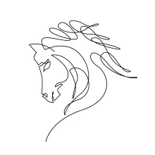 Simple Horse Head in One Line: Best for Animal Portrait Practice