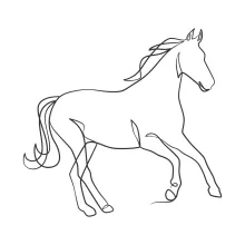 "One Line Horse Art: Depicting an Iconic Animal with Minimalist Techniques"