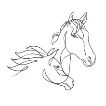 "Minimalist Horse Head Sketch: Capturing Strength and Poise in One Artistic Stroke"