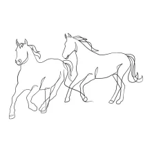 "Minimalist Horse Head Sketch: Expressing Elegance and Power with One Continuous Stroke"