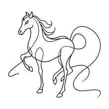 Easy One Line Horse Drawing: Learn Strong Animal Shapes Simply