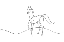 One Line Horse Drawing: Easy Farm Animal Sketch for Young Artists