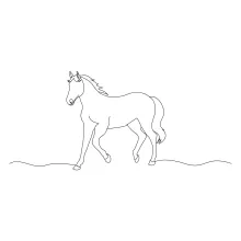 "Minimalist Horse Art: Illustrating Beauty and Motion with One Line Drawing"
