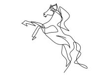 "Minimalist Horse Drawing: Capturing Strength and Motion with One Continuous Line"