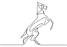 "One Line Horse Running Sketch: Expressing Motion and Strength with Minimalist Art"