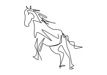 "Continuous Line Horse Sketch: Expressing Power and Motion in a Simple Artistic Stroke"