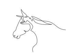 "Minimalist Horse Half-Body Drawing: Illustrating Strength and Elegance with One Artistic Stroke"