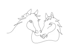 Two Horse Faces in One Line: Practice Symmetry and Animal Features