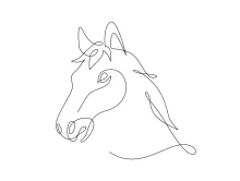 One Line Drawing of a Horse Face: Easy Animal Portrait for Beginners