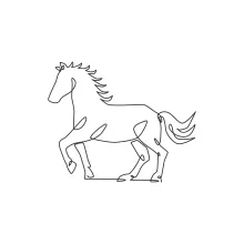 "One Line Fast Wild Horse Drawing: Capturing Speed and Freedom with Minimalist Art"