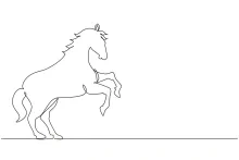 Walking Horse in Simple One Line Art: Easy Practice for All Ages