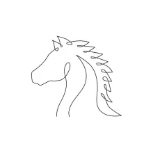 "One Line Elegant Horse Head Sketch: Illustrating Strength and Beauty with Minimalist Techniques"