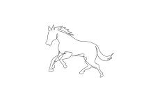 "Minimalist Wild Horse Sketch: Capturing Elegance and Energy with One Artistic Stroke"
