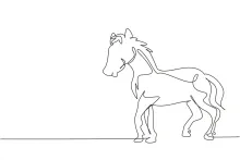 White Horse in One Line: Peaceful Drawing Style for Any Skill Level