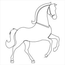 "One Line Horse Art: Depicting Elegance and Motion with Minimalist Style"