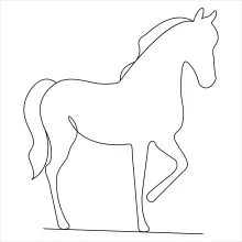 "One Line Horse Sketch: Depicting Power and Poise with Minimalist Techniques"