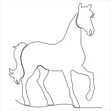 "One Line Horse Sketch: Illustrating Strength and Presence with Minimalist Techniques"