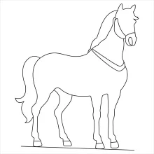 "Continuous Line Horse Illustration: Capturing Poise and Energy in One Line Art"
