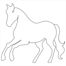 "Continuous Line Running Horse Sketch: Expressing Speed and Elegance with Minimalist Techniques"