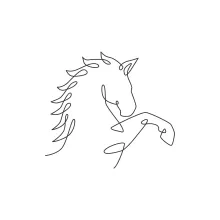 "Minimalist Horse Head Sketch: Capturing Refined Strength and Beauty with One Stroke"