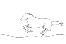 One Line Running Horse Drawing: Practice Movement in a Simple Way