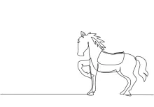 "Minimalist Horse Drawing: Capturing Strength and Grace in One Continuous Stroke"