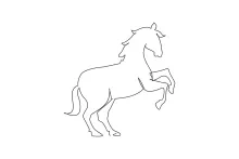 Easy One Line Art of a Graceful Walking Horse for Beginners